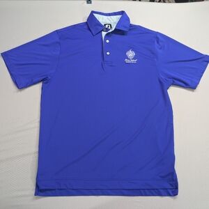 Footjoy Golf Polo Trump National Washington DC Mens Size M Blue Performance
